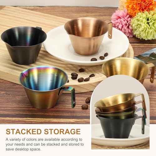 2 Pcs Stainless Steel Espresso Cup with Handle