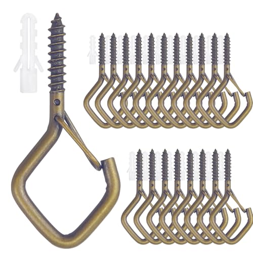 20PCS Eye Screw Hooks for Hanging Heavy Duty with Safety Buckle.Metal Ceiling Hooks for Hanging Plants