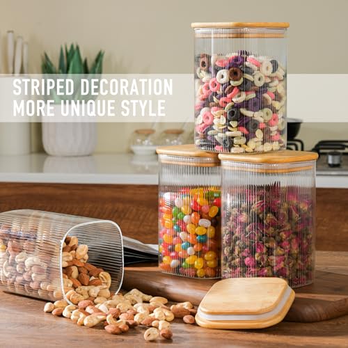 37oz 1.2Qt Square Glass Storage Containers with Lids 4 (4 Count)