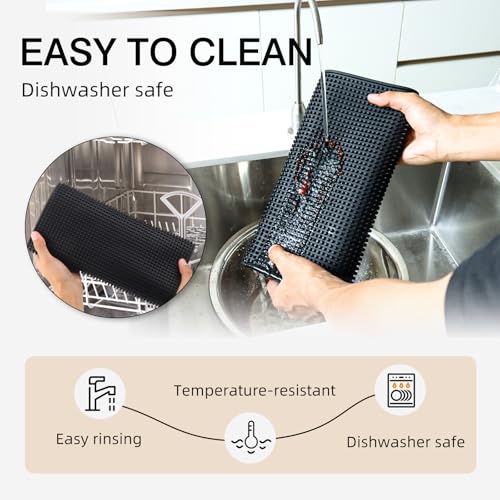 6 Pcs Black Bar Mats for Countertop (6 Count)