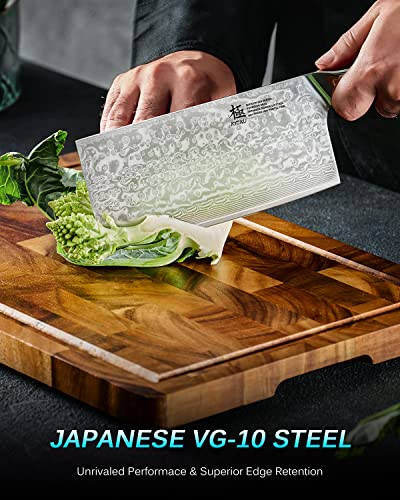 7" Japanese Damascus Meat Cleaver Chopping Knife