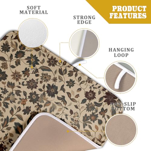16"x18" Vintage Floral Decorative Dish Drying Mat