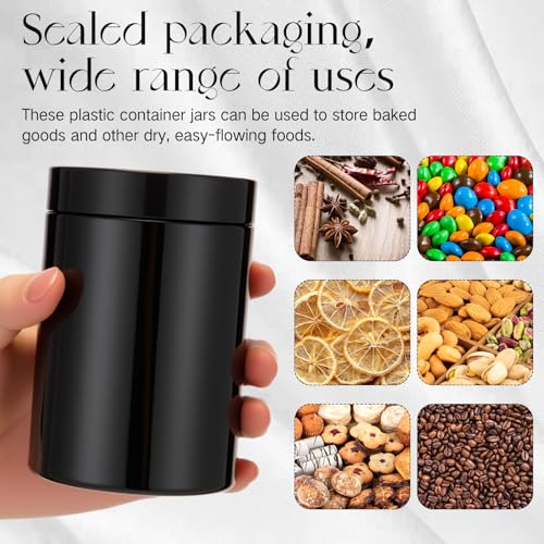 4 Pcs Plastic Jars Wide Mouth with Lids (4 Count)