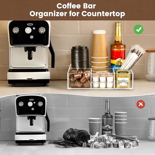 Acrylic Coffee Bar Station Organizer for Countertop