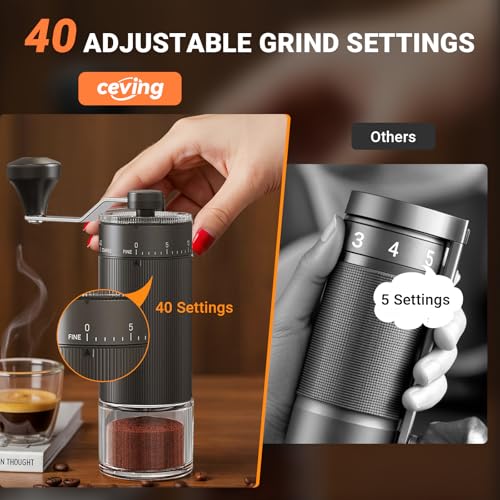 Mini Manual Coffee Grinder With 40 Adjustable Settings
