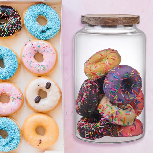 Vacuum Coffee Canister Glass Food Storage Jars With Airtight Lids Borosilicate Glass Coffee Canister Container for Coffee Beans & Grounds Tea Sugar Spices Kitchen