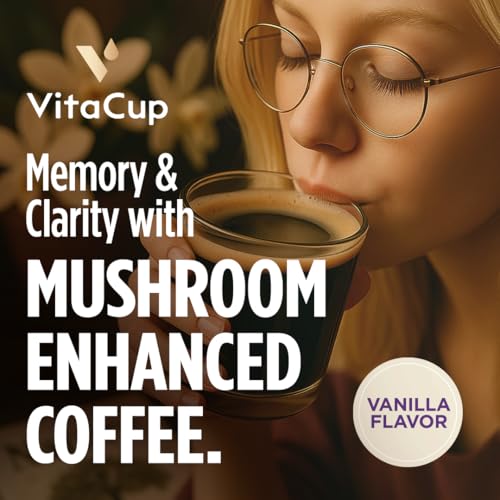 Mushroom Vanilla Flavored Medium Roast Ground Coffee (30 Ounce)