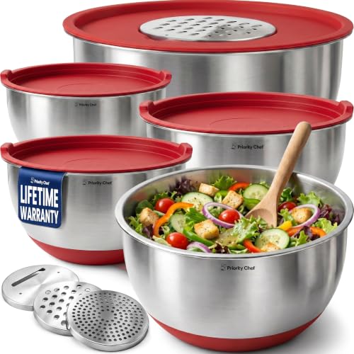 Stainless Steel Mixing Bowls with Lids Set (5 Count)