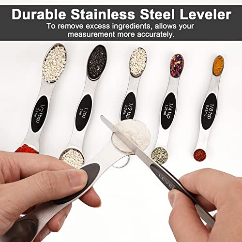 7 PCS Black Magnetic Measuring Spoons Set