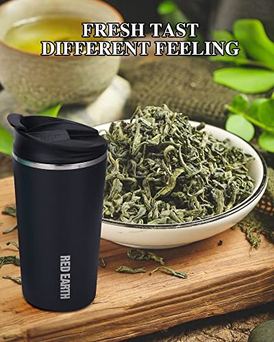 17oz Travel Mug with Infuser and Two Lids. Vacuum Insulated 316 Stainless Steel Coffee Mug. Dishwasher Safe Mug with Tea Strainer for Hot and Cold Brew Coffee or Tea