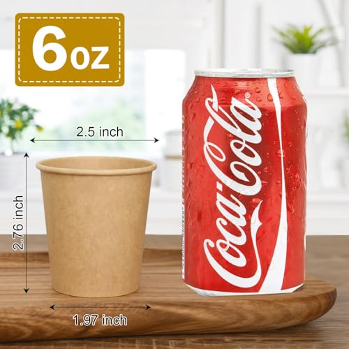 300 Pcs 6 oz Kraft Paper Cups (300 Count)