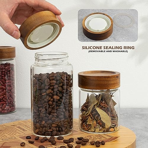 2PCS Small Glass Storage Jars with Airtight Lids