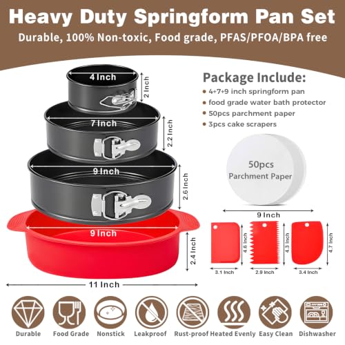 Nonstick 4 7 9 Inch Springform Pan Cheesecake Pan with Protector