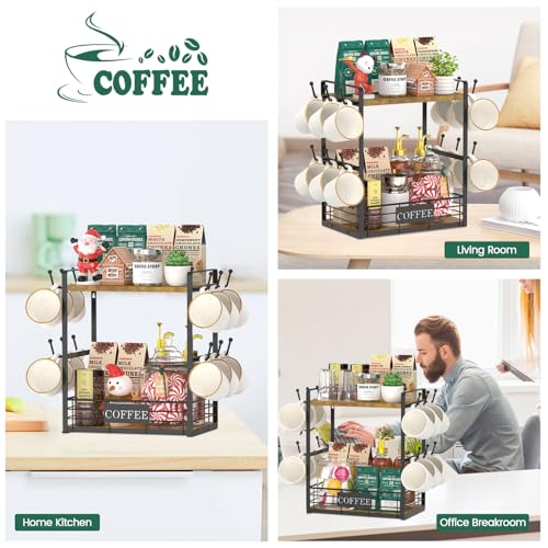 Coffee Mug Cup Holder Tree Bar Station Organizer