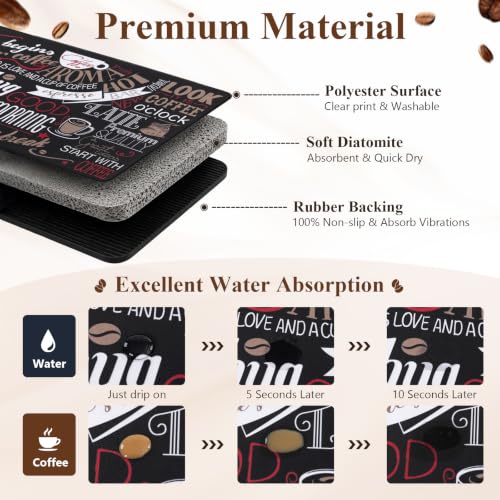Coffee Mat 2 Pack 12x19 Inch Absorbent Non (2 Count)