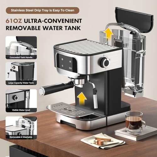 Compact Espresso Machine Professional 20 Bar with Touch Panel