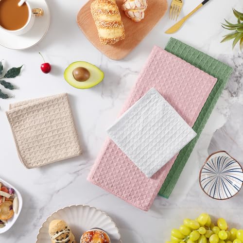 Microfiber Waffle Weave Kitchen Towels Set (8 Count)