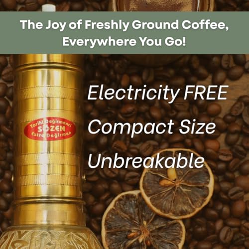 Sozen 7.6" Manual Coffee Grinder Brass