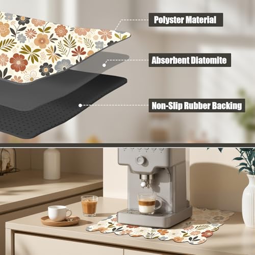 Scalloped Dish Drying Mats for Kitchen Counter