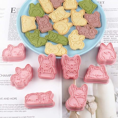 8 Corgi Dog Cookie Cutters Set