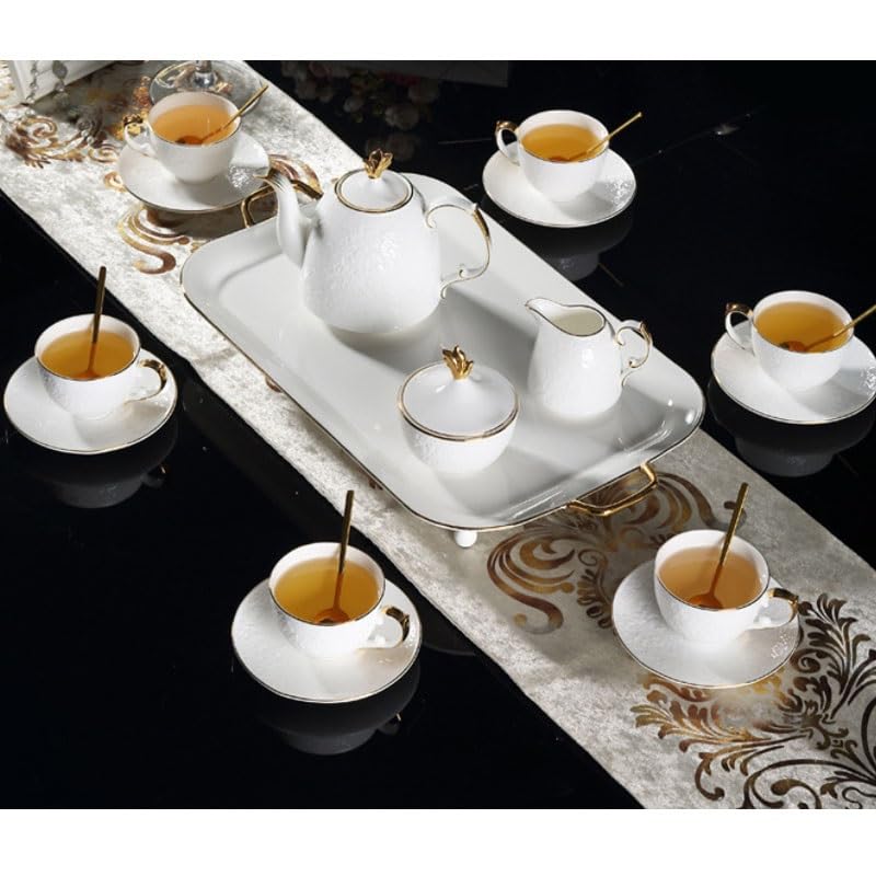 Light Luxury Bone China Coffee Cup Afternoon Tea Teapot Sets Banquet Set Bring Tray of Wedding Gifts