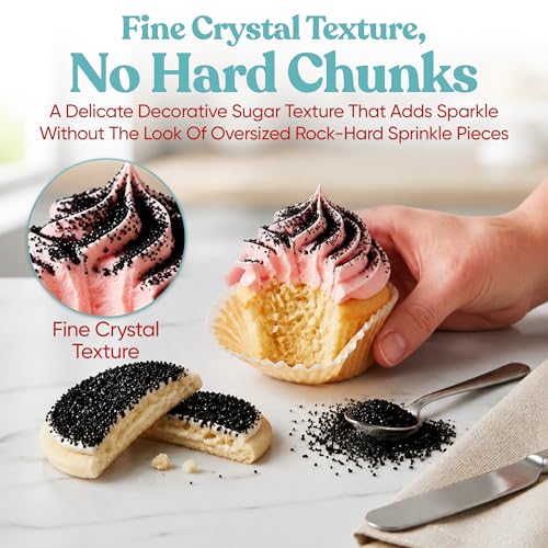 Black Sanding Sugar for Baking & Cookie Decorating (5 Ounce)