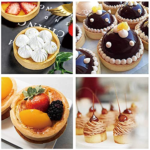 6pcs 304 Stainless Steel Round Tart Ring 3.15 inch Metal Perforated Cake Mold Pastry Molud for Circle Tartlet French Dessert Small Fruit Tarte Crust