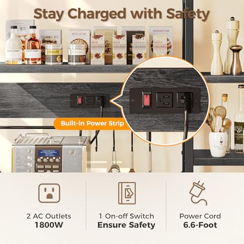 Large Bakers Rack with Power Outlets (22 Count)