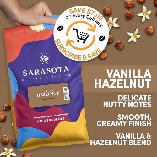Sarasota Coffee Whole Bean Vanilla Hazelnut (80 Ounce)