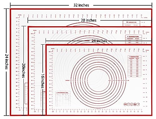 silicone pastry non stick baking mat with measurement fondant mat with multiple sizes for silicone baking mat
