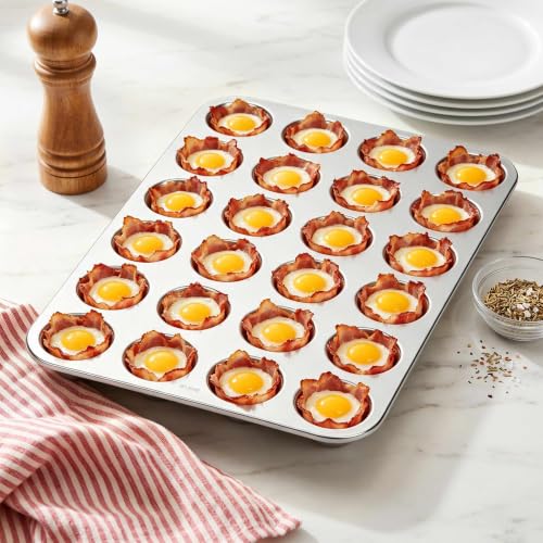 18 10 Stainless Steel Mini Muffin Cupcake Pan 24 Cups