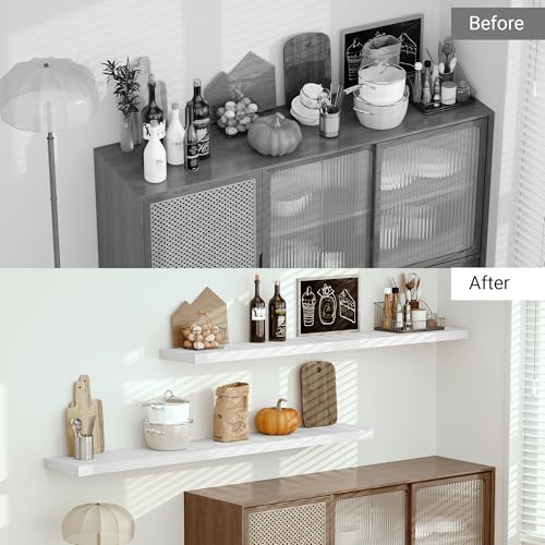 Deep Floating Shelves 72x12” Set of 1