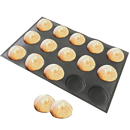 Silicone Hamburger Bread Forms Round Shape Bread Tray Silicone Perforated Silicone Bakery Molds Crusty Bread Bakeware