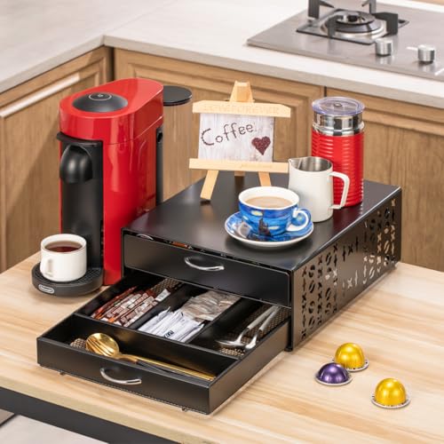 for Vertuo Pod Holder Coffee Accessories Organizar for Nespresso Pod Storage Large Capacity Fits All Size Coffee Station for Coffee Bar