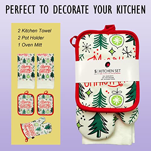 Oven Mitts and Potholders Dish Towles Set 100% Cotton for Perfect for Gifting (16 Ounce)