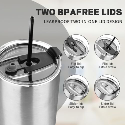 40 oz Tumbler with Lids and Straws
