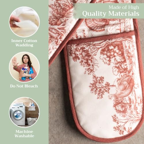 Double Oven Mitts 100% Cotton Double Oven Glove
