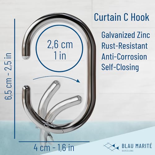 12 Metal Shower Curtain Hooks (12 Count)