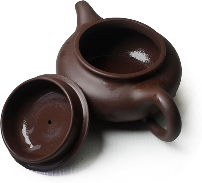 Teapot Chinese Gongfu Genuine Black Clay Zisha 10oz Classics Fanggu Pot Infusers Tea (Zini purple clay)