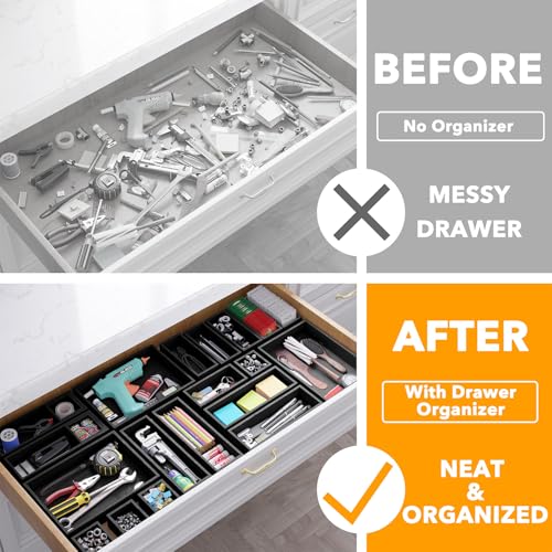 21 Piece Bamboo Drawer Organizer Storage Boxes Set