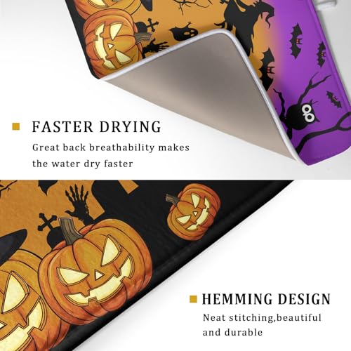 Happy Halloween Pumpkin Dish Drying Mat for Kitchen Counter