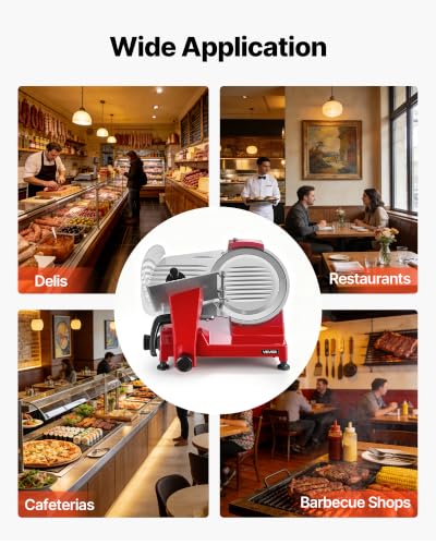 Commercial Meat Slicer 340W Electric Deli Food Slicer 10 inch Blade