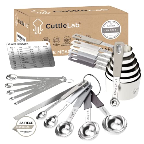 22 Piece Stainless Steel Measuring Cups and Spoons Set
