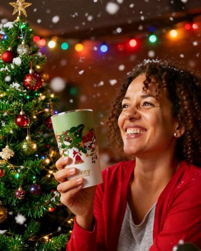 17oz Christmas Tea Cup with Infuser and Lid
