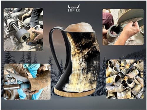 Viking Horn Mug 16oz set with Shot Glass Bottle Opener
