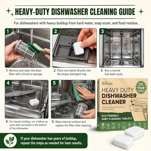 Heavy Duty Dishwasher Cleaner & Deodorizer (12 Count)