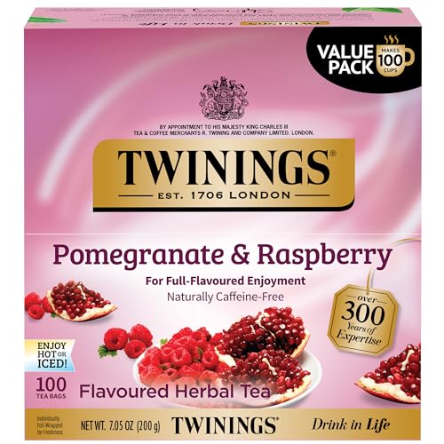 Pomegranate & Raspberry Herbal Tea Individually Wrapped Bags (100 Count)