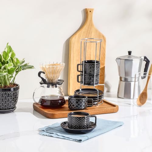 4oz Ceramic Espresso Cups Set of 4 (4 Count)