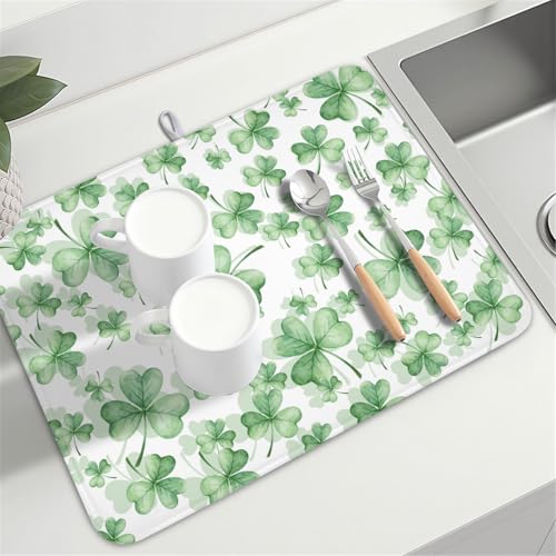 St Patrick's Day Dish Drying Mat for Kitchen Counter