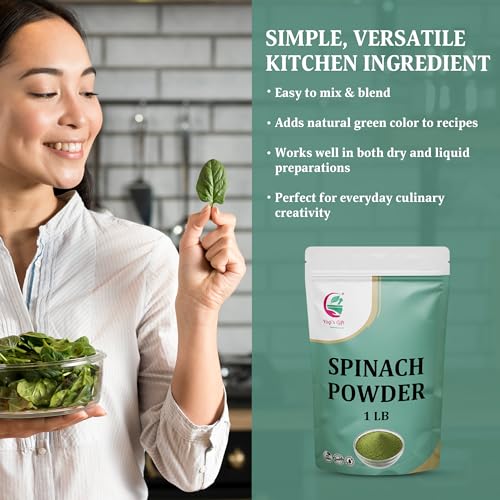 Yogi's Gift® Spinach Powder 1 lb Finely Ground Leaf Powder Smooth Blending (16 Ounce)